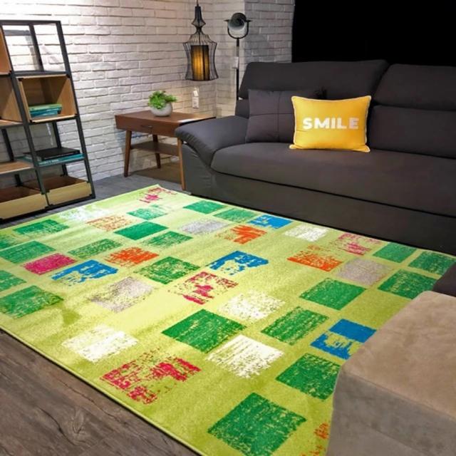 【Fuwaly】德國Esprit home 綠野地毯-160x225cm-ESP8024-03(現代 繽紛 格子 起居室 書房)