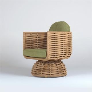 【山茶花家具】藤椅-稻禾色-人造藤椅PEAS006-1(室內休閒椅)