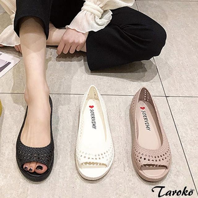 【Taroko】釋放雙腳透氣洞洞平底涼鞋(3色可選)