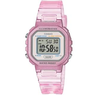 【CASIO 卡西歐】卡西歐小型復古風電子錶-果凍粉紅(LA-20WHS-4A 公司貨)