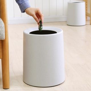【E-Life】圓形北歐雙層垃圾桶-8L(圓形垃圾桶/雙層垃圾桶/臥室垃圾桶)