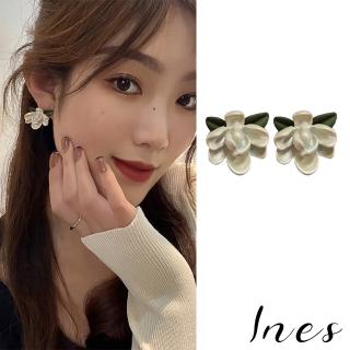 【INES】韓國設計S925銀針氣質浪漫山茶花朵造型耳環(S925銀針耳環 山茶花耳環 花朵耳環)
