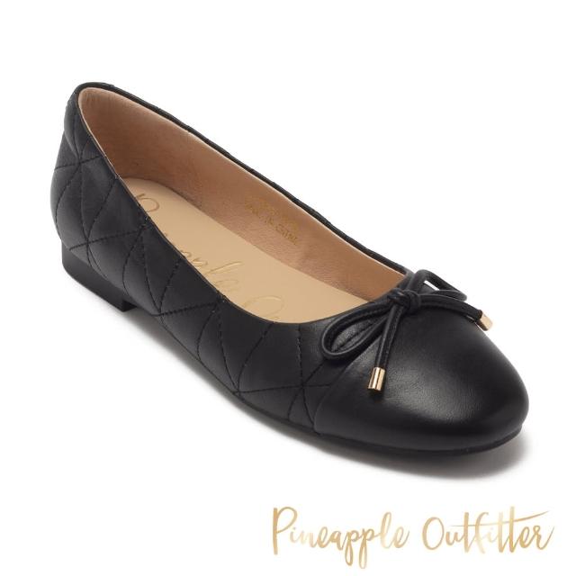 【Pineapple Outfitter】DAVIN 羊皮絎縫撞色娃娃鞋(黑色)
