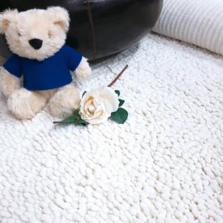 【Fuwaly】雪尼爾-白地毯-140x200cm(簡約 素色 柔軟 客廳 起居室)