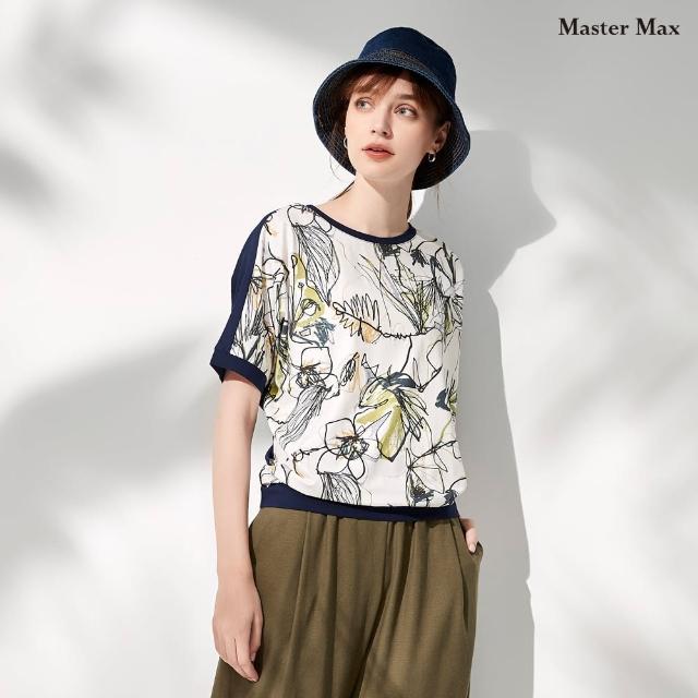 【Master Max】棉質印花拼接短袖圓領上衣(8317073)