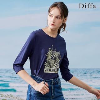 【Diffa】DIFFERENCE燙箔上衣-女