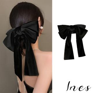 【INES】韓國設計法式復古絲絨大蝴蝶結造型髮夾(絲絨髮夾 大蝴蝶結髮夾)