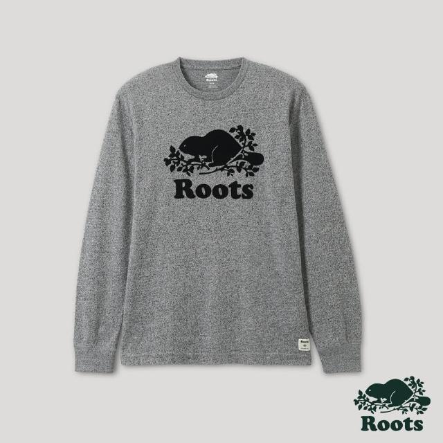 【Roots】Roots男裝-絕對經典系列 海狸LOGO長袖T恤(灰色)