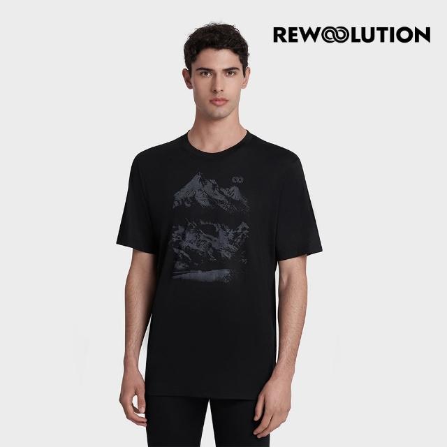 【Rewoolution】男 REFLECTIONS140g 短袖印花T恤[黑色](MC51395)