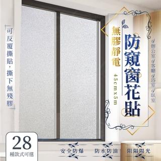 【JOHN HOUSE】無膠靜電防窺窗花貼 透光不透明 玻璃貼 窗戶貼(45x500cm)