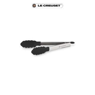 【Le Creuset】不鏽鋼矽膠餐夾 24cm(沉靜黑)