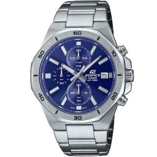 【CASIO 卡西歐】卡西歐 EDIFICE 賽車鋼帶錶-藍色(EFV-640D-2A 台灣公司貨)