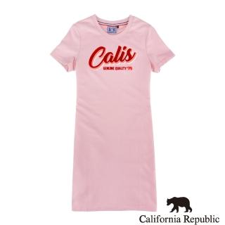 【California Republic】休閒舒適Calis植絨印棉質 女洋裝