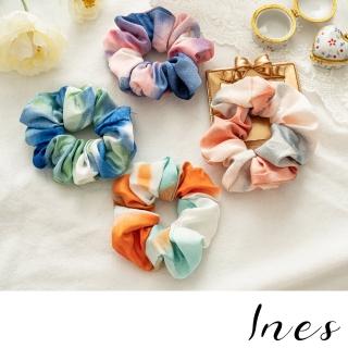 【INES】扎染大腸圈/韓國設計復古清新扎染大腸圈 髮圈(4色任選)