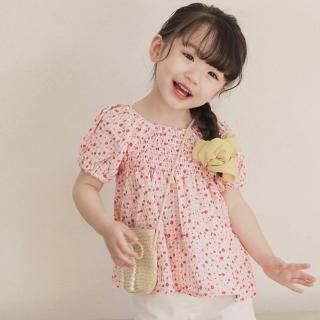 【Baby 童衣】女童短袖上衣 粉色小碎花泡泡袖娃娃裝上衣 11654(共１色)