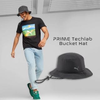 【PUMA】帽子 PRIME Techlab Bucket Hat 男女款 黑 漁夫帽 抽繩 防潑水 戶外 遮陽(02438501)