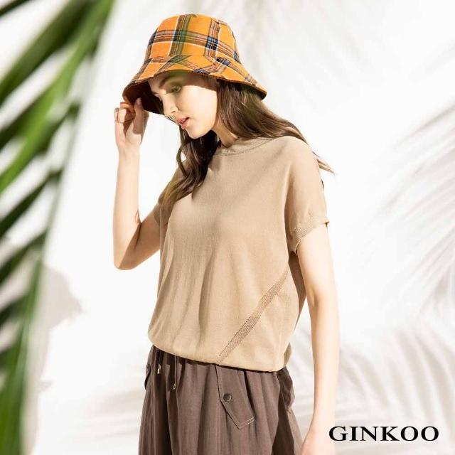 【GINKOO 俊克】銀線點綴連帽針織上衣