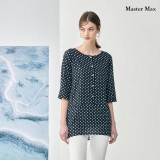 【Master Max】100%純棉點點長版七分袖襯衫(8317029)