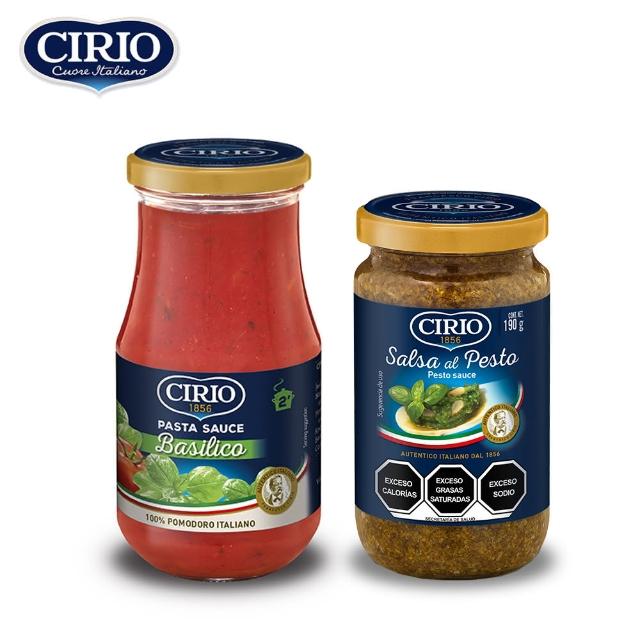 【CIRIO】義大利 番茄羅勒紅醬 420g+羅勒青醬 190g
