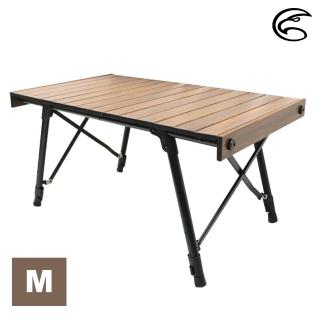 【ADISI】木紋兩段式鋁捲桌 AS21028-1 M(摺疊桌 露營桌 蛋捲桌 高度可調)
