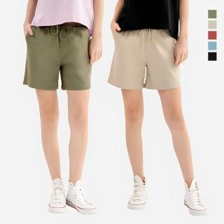 【Hang Ten】女裝-鬆緊腰抽繩修身休閒短褲(5色選)