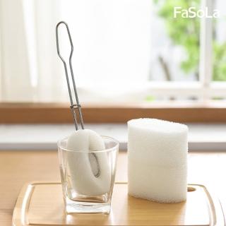 【FaSoLa】不鏽鋼爆破蜂窩海綿可替換式杯刷