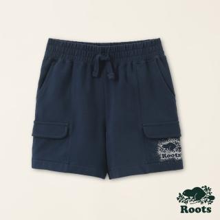 【Roots】Roots小童-星際遨遊系列 滿版星辰休閒短褲(深藍色)