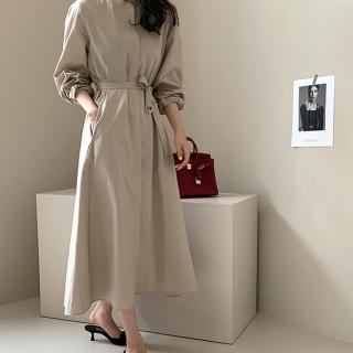 【Pure 衣櫃】韓版OL風系帶連身裙(KDDY-9071)
