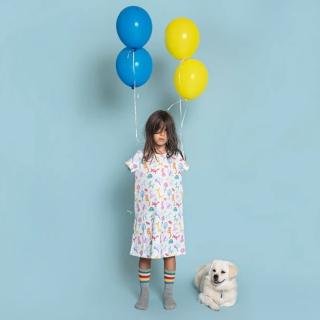 【Sleep No More】100% 有機棉長袖連身裙-童趣造型氣球