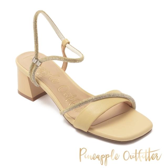【Pineapple Outfitter】IOLA 羊皮細鑽帶中跟涼拖鞋(黃色)