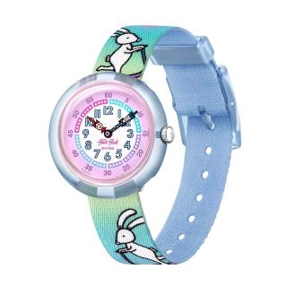 【Flik Flak】兒童手錶 自由滑板車 BE HOPPY ! 兒童錶 編織錶帶 瑞士錶 錶(31.85mm)