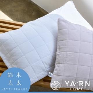 【YARN HOME】UKIHA 脫脂棉混紗速乾格紋枕套-共4色(鈴木太太公司貨)