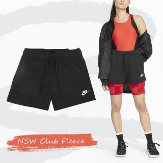 【NIKE 耐吉】短褲 NSW Club Fleece Mid-Rise Shorts 女款 黑 刷毛 棉褲 抽繩(DQ5803-010)