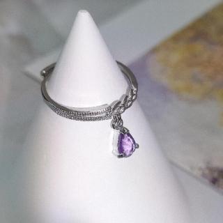 【Le Bonheur】紫水晶水滴戒指 開口可調節(情人節 生日禮物 七夕禮物 情人節 送女友)