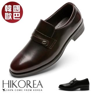 【HIKOREA】韓國空運。英倫紳士4CM側寬帶厚底輕量皮鞋(現+預/咖/73-483)