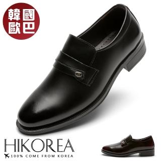 【HIKOREA】韓國空運。英倫紳士4CM側寬帶厚底輕量皮鞋(現+預/黑/73-483)