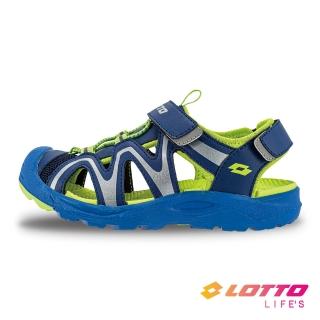 【LOTTO】童鞋 輕量戶外護趾涼鞋(藍-LT3AKS8336)