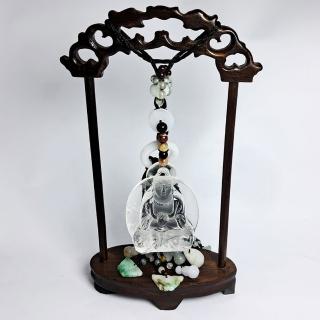【十方佛教文物】天然水晶觀音&玉掛飾(興旺自身的財運)