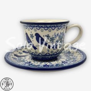 【SOLO 波蘭陶】CA 波蘭陶 180ML 咖啡杯盤組 雙藍鵲系列 CERAMIKA ARTYSTYCZNA