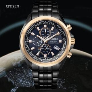 【CITIZEN 星辰】GENTS 亞洲限定款 光動能電波對時 計時碼錶潮男腕錶-44mm(AT8206-81L 防水100米)