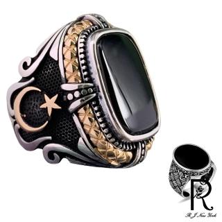 【RJ New York】時尚黑晶復古刷舊開口彈性戒指(7款可選)