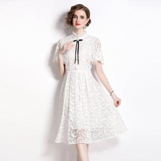 【M2M】玩美衣櫃白色蕾絲洋裝法式夢幻連身裙S-2XL