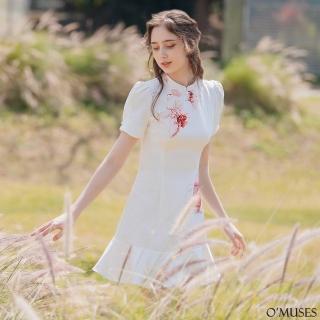 【OMUSES】改良式印花旗袍洋裝Y17-7095(S-2L)