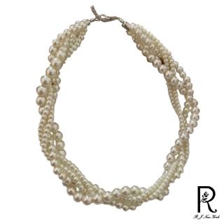 【RJ New York】法式高雅珍珠纏繞多層項鍊(白色)