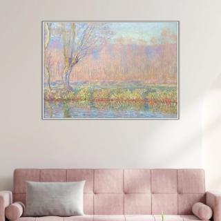 《柳樹》莫內Monet．印象派畫家 世界名畫 經典名畫 風景油畫-白框40x60CM