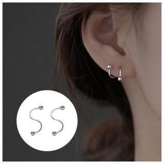 【HaNA 梨花】韓國簡約．輕奢簡單圓珠曲線耳環