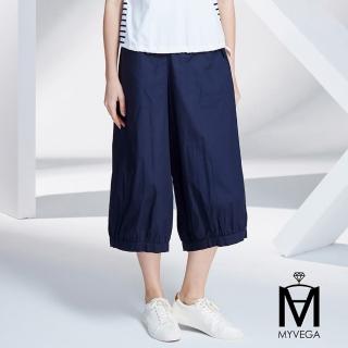 【MYVEGA 麥雪爾】MA高含棉日系八分褲-深藍