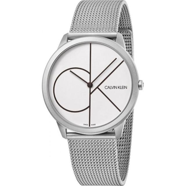 【Calvin Klein 凱文克萊】Calvin Klein LOGO主義當道米蘭風格優質時尚腕錶-41mm-銀黑-K3M5115X