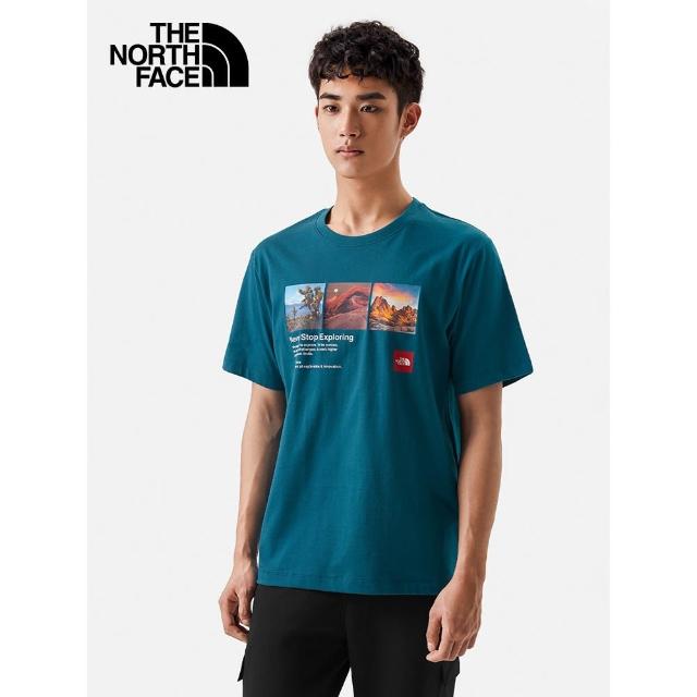 【The North Face】TNF 短袖上衣 M S/S PHOTOPRINT GRAPHIC TEE - AP 男 湖水藍(NF0A81N7EFS)