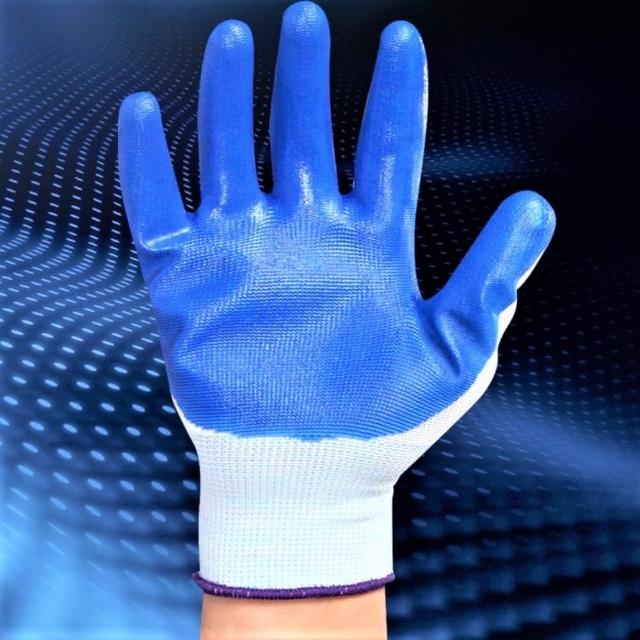 藍色 加厚耐磨 13針尼龍手套(12雙/包 丁手套 防滑工作手套)